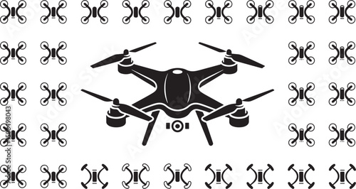 High resolution quadrocopter drone banner advertisement design