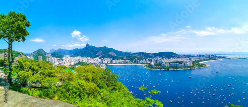 Rio de Janeiro Brazil Panorama View City Skyline Beach Mountains.