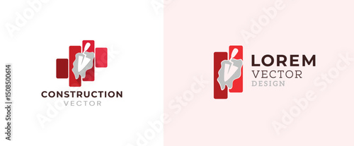 Construction and brick vector logo design