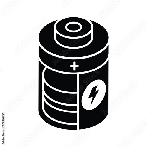 Latest isometric icon showing a charging cell unit