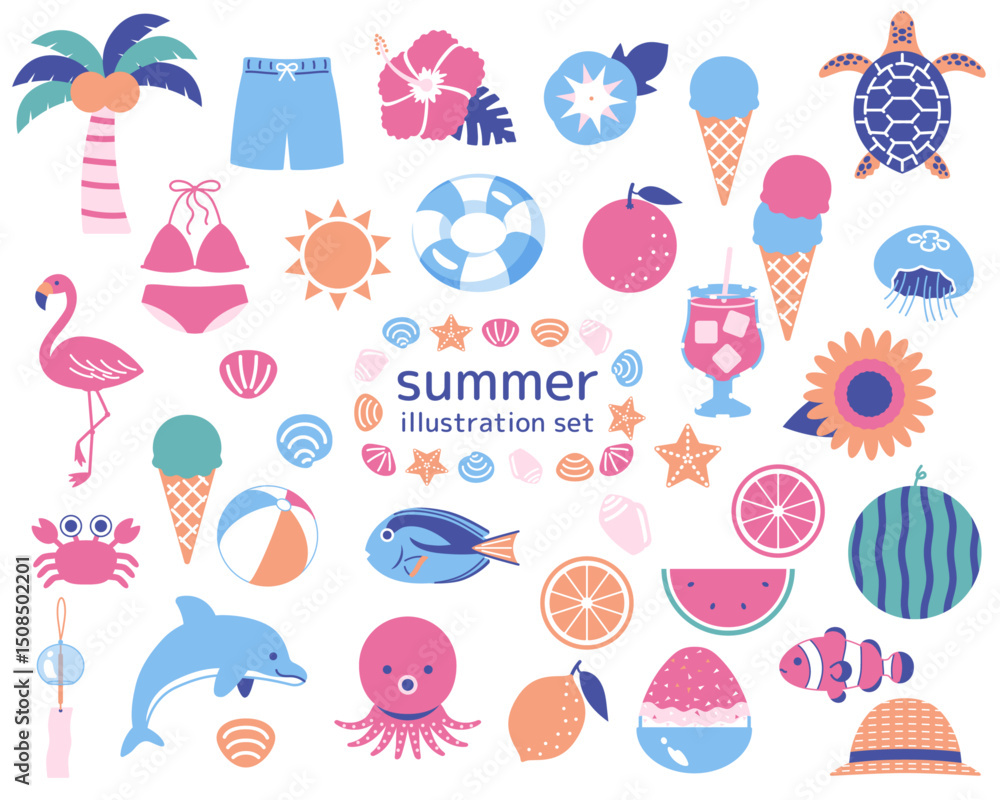 夏のイラストセット3 夏のイラストセット3