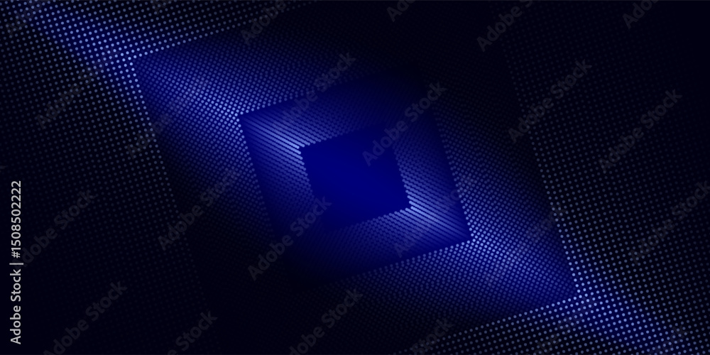 Obraz premium 3D blue techno abstract background overlap layer on dark space with glowing dots shape decoration.vector eps10