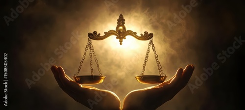 A golden balance scale where faith and reason are measured