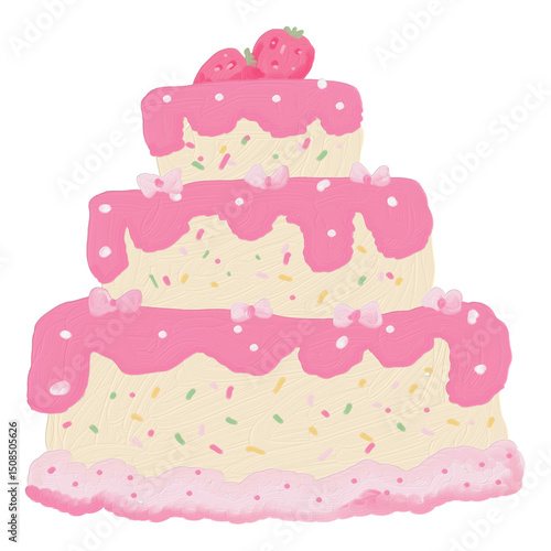 Colorful birthday celebration with balloons, cake, confetti, and party decorations. Perfect for invitations, greeting cards, banners, and event promotions.