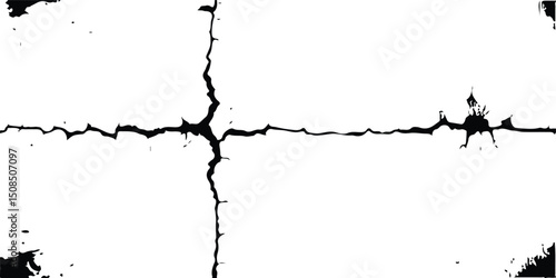 Distressed and Cracked Concrete Texture with Grunge Style Detailing on White Background – Ideal for Urban Decay Concepts.Cracked Grunge Texture on White Background – High Resolution Surface Damage