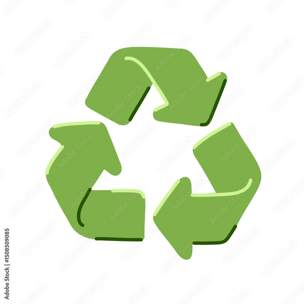 Fototapeta premium The Green Recycling Symbol Represents Commitment to EcoFriendly Environmental Initiatives Vector illustration