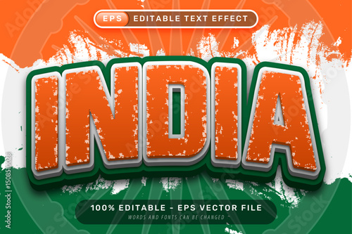 India text effect and editable text effect with Indian flag color background