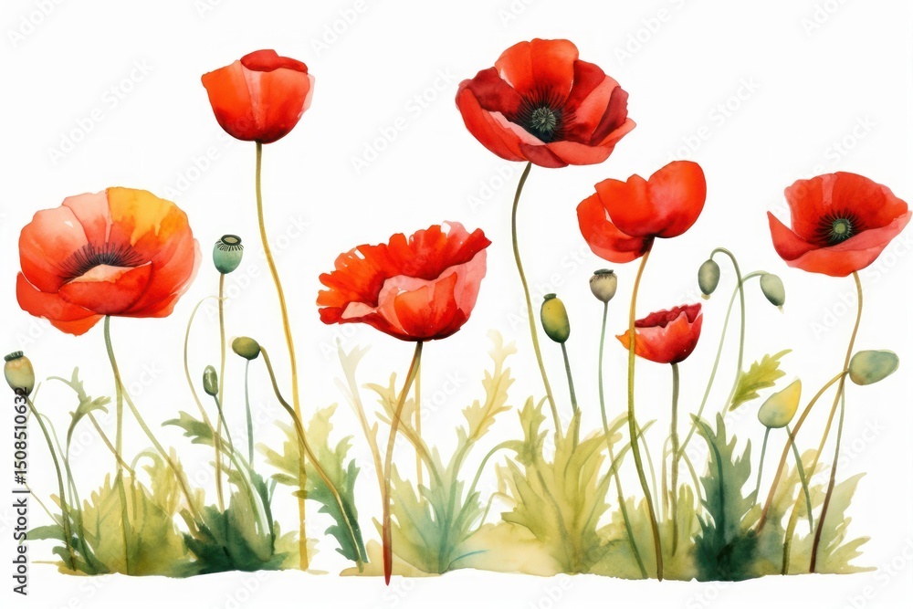 Naklejka premium Poppies flower poppy plant.