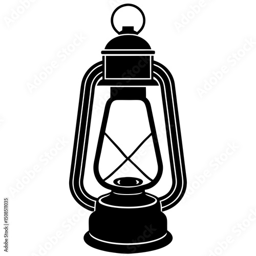 camping lantern vector on white background 