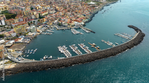 Konstfotografi Aerial view of the port of the city of Torre del Greco in the province of Naples, Campania, Italy
