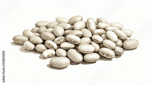 White Beans Watercolor white beans isolated watercolor vector illustration svg
