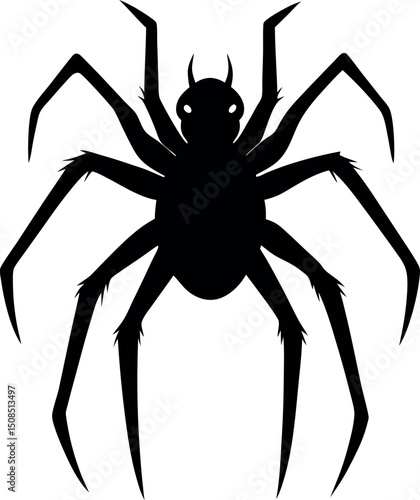 black spider isolated on white