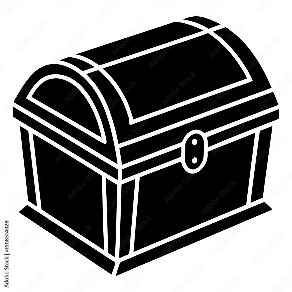 treasure chest closed on white background treasure chest closed on white background