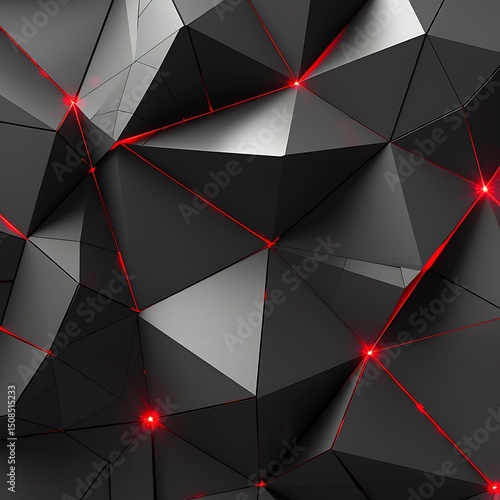 Metallic abstract 3d polygons with sharp corners creative design high resolution photo