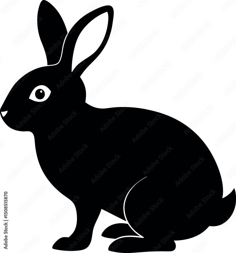 Obraz premium black rabbit vector illustration