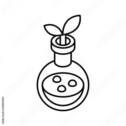 A premium isometric icon of advanced botany test