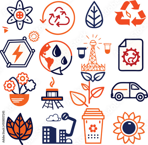 some icon set vector color image 