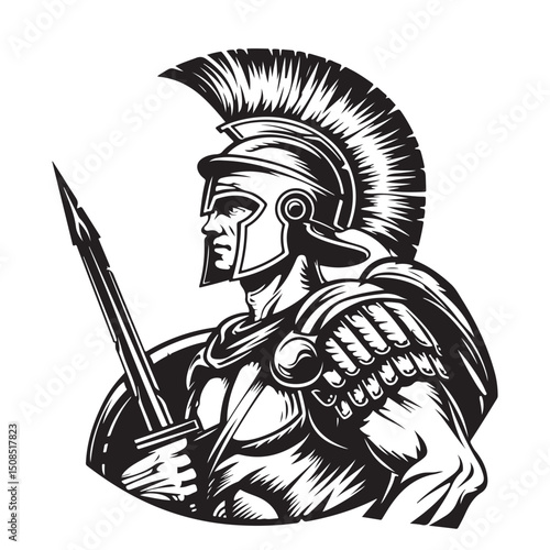 Roman centurion soldier. Sketch vector illustration