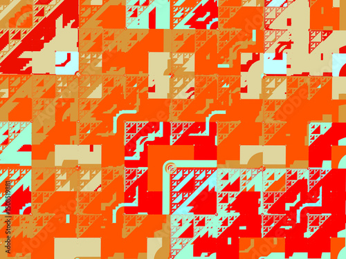 Abstract digital background, bright orange background