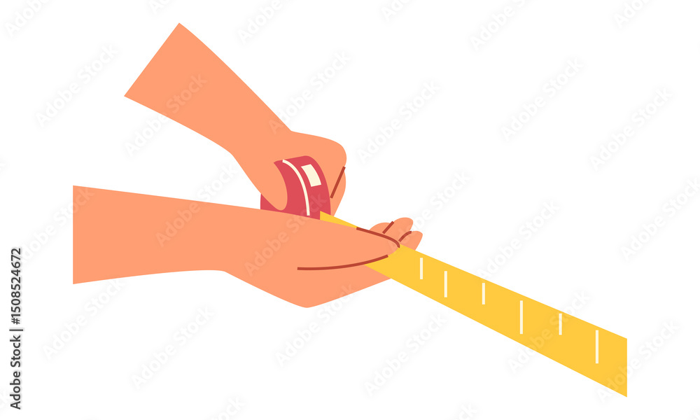 Obraz premium A man is holding a tape measure to measure