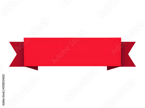 Free Download A simple red banner with angled edges on a black background ideal for text overlay and design elements isolated with white background - GFXLoad