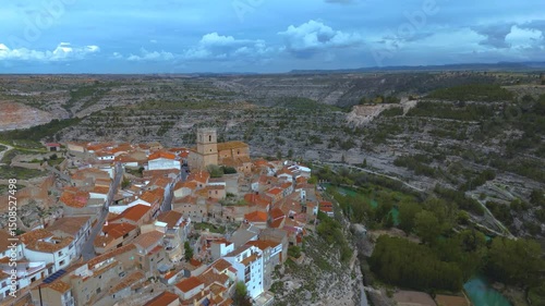Aerial view of Jorquera, Albacete, Castilla-La Mancha, Spain	