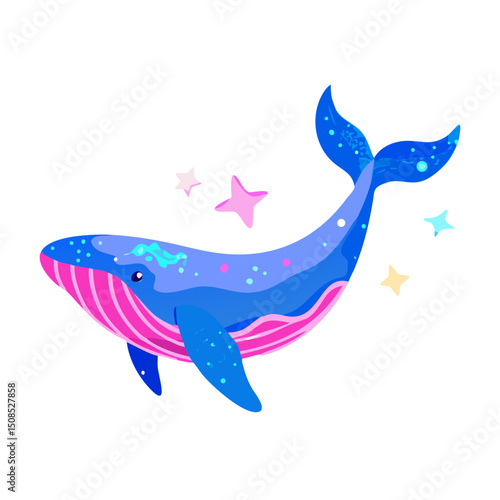 vector illustration of a cartoon shark
