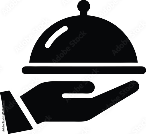  waiter with tray vector
