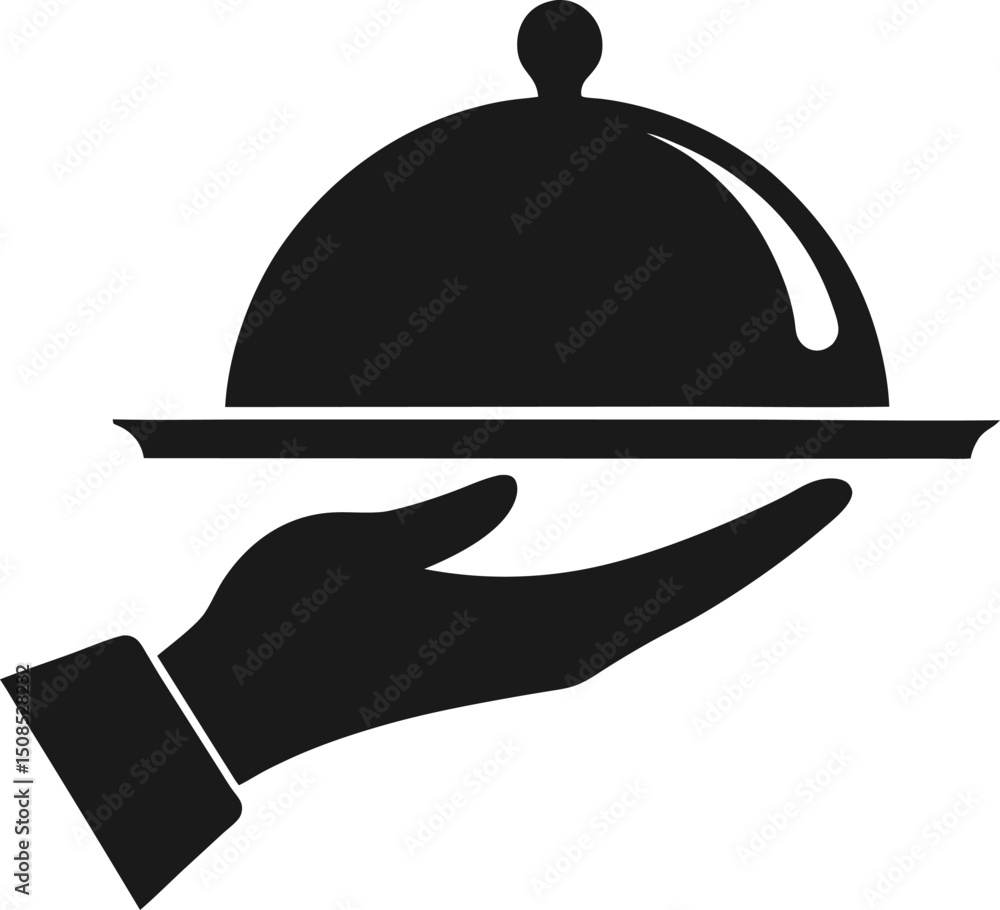 Obraz premium waiter with tray vector