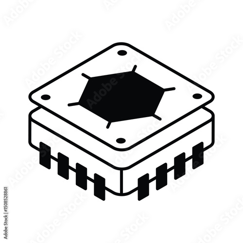 Check out this isometric icon of processor chip