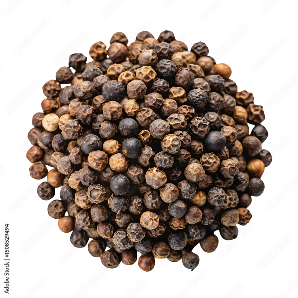 Dry Peppercorn Cluster: isolated dry peppercorn cluster, black wrinkled texture, aromatic spice, PNG Dry Peppercorn Cluster: isolated dry peppercorn cluster, black wrinkled texture, aromatic spice, PNG