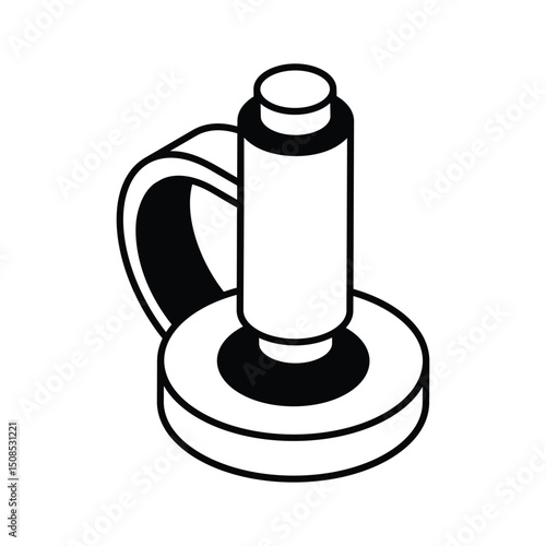 A premium isometric glyph icon of microscope