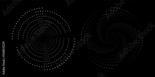 Circular spiral sound wave rhythm from lines.vector