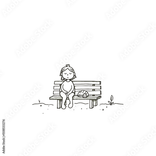 Minimalist Hand-Drawn Line Art Illustration