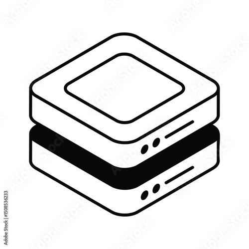A well crafted isometric icon of server rack system