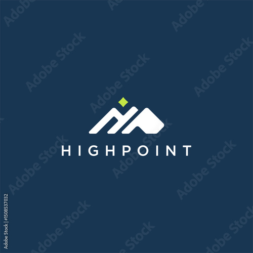 Highpoint logo or Letter HP mount or mountain HP logo concept vector icon