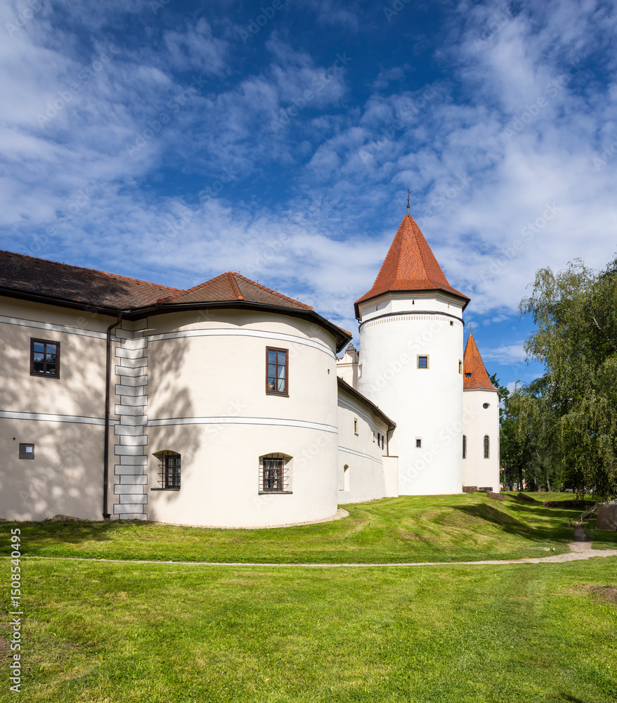 Kezmarok Castle standing tall under blue sky in Slovakia Kezmarok Castle standing tall under blue sky in Slovakia