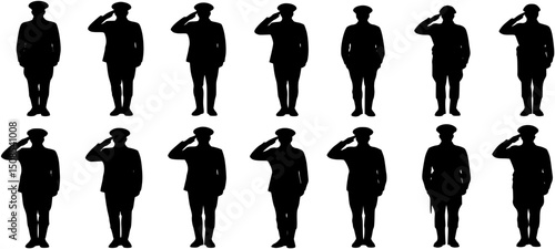 Military man salute silhouette
