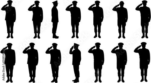 Military man salute silhouette
