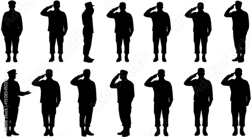 Military man salute silhouette
