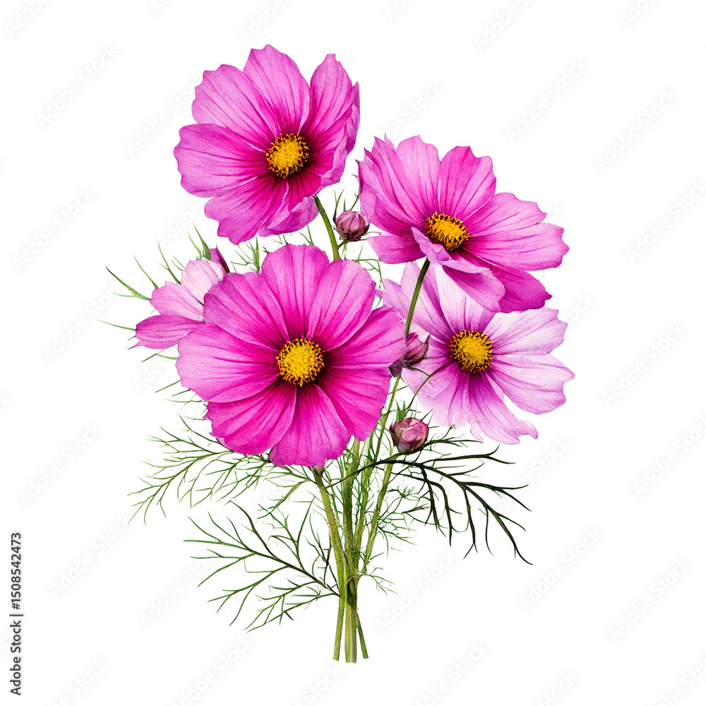 Big beautiful bouquet with pink flowers of the cosmea (Cosmos bipinnatus, Mexican aster, gar png Big beautiful bouquet with pink flowers of the cosmea (Cosmos bipinnatus, Mexican aster, gar png