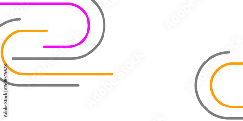 Abstract vector background with curved neon pink, orange, and gray lines on a white canvas. Modern and minimal, ideal for tech, presentations, or digital layouts.