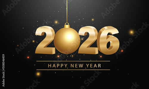 2026 Happy New Year Background Design. Greeting Card, Banner, Poster. Vector Illustration.