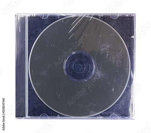 Canvas Print CD disk video case on black background