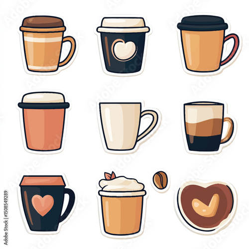 cute coffee cups for planner stickers