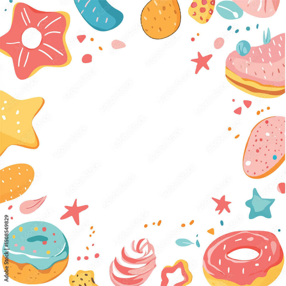 Naklejka premium cute doodle frame for cookie bag label