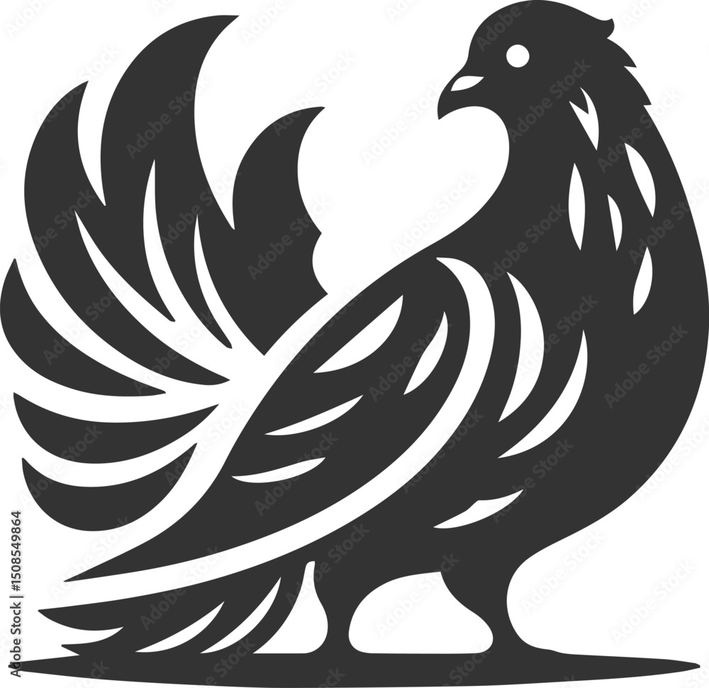 Obraz premium Cute bird pigeon vector animal silhouette drawing