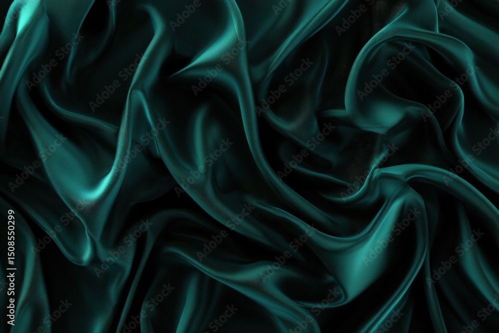Obraz premium Teal Fabric Texture Drape