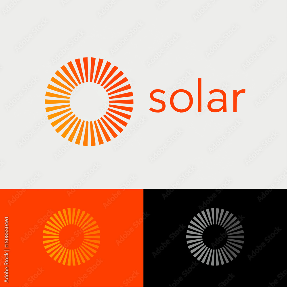 Fototapeta premium Solar icon. Sunrays with vortex, on different backgrounds. stock illustration Logo, Sun, Circle, Spiral, Abstract