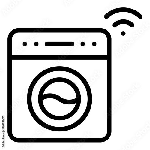 washing machine with signal icon line